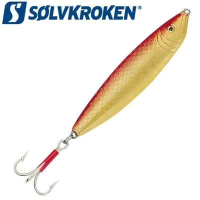Produktbild von Solvkroken Stingsilda Pilker gold-rot, Gewicht / Länge / Hakengröße:400g - 17.0cm - Gr. 7/0