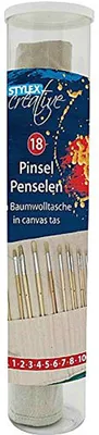 Produktbild von 18 Borstenpinsel Pinsel Set Gr. 1, 2, 3, 4, 5, 6, 7, 8, 10 rund und flach