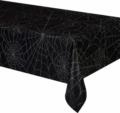 Produktbild von Halloween-Tischdecke Spinnennetz schwarz-grau 120x180cm - Einheitsgröße