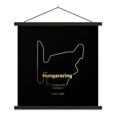 Produktbild von MuchoWow® Textilposter Hungaroring - Formel 1 - Rennstrecke 60x60 cm mit schwarzem Rahmen - Posteraufhänger
