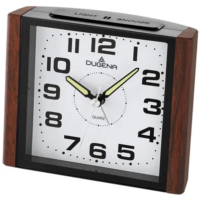 Produktbild von DUGENA 4460592 Wecker Alarm Analog Holzoptik schwarz