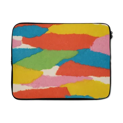 Produktbild von MuchoWow® Laptop Hülle 15 Zoll Abstrakt - Formen - Rot - Grün - Retro Laptoptasche - Laptoptasche - Sleeve - Rundum-Schutz