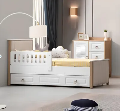 Obrázek produktu pro Rám postele dětská postel 200 cm postel dětský pokoj rámy postelí bílé dřevo