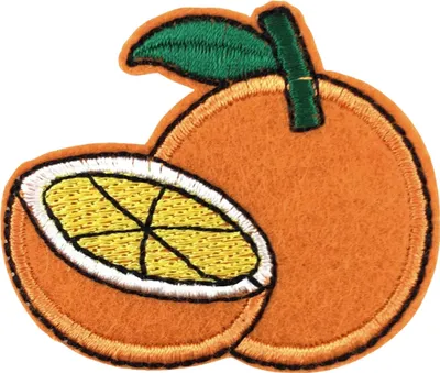 Produktbild von Orangefarbener Mandarin-Emblem-Aufnäher zum Aufbügeln