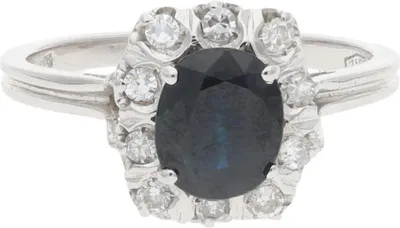 Produktbild von JuwelmaLux Ring 750/000 (18 Karat) Weißgold mit Saphir und Diamanten JL30-07-3574 53