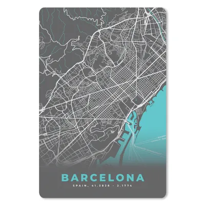 Produktbild von MuchoWow® Mauspad Mousepad Barcelona - Blau - Karte - Stadtplan 18x27 cm - Mousepads - Maus Mat - Pad - Mausunterlage