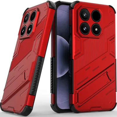 Obrázek produktu pro Pouzdro pro Xiaomi 17 Hybridní PC TPU Nárazuvzdorné Ochranné Pouzdro s Funkcí Stojanu červené