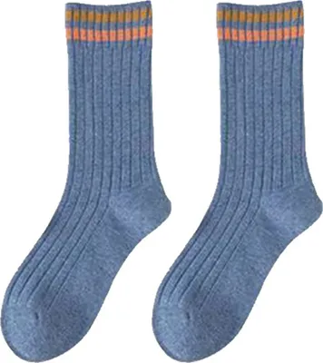 Produktbild von 1 Paar Damen Herbst-Wintersocken, einfarbig, mittellang, dick, warm, geruchsneutral, elastisch, rutschfest, gestreift, schweißabsorbierend, Damen-Mittelwadensocken