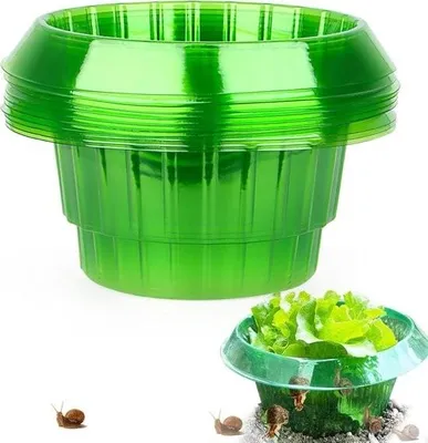 Produktbild von Schneckenschutz - 10 Stück - Schneckenabwehr - Großer Schneckenschutzring - Schneckenhaube - Salatpflanzen und Kohl