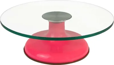 Immagine prodotto di Intirilife piatto per torte rotante con base antiscivolo in rosa - 30 x 10 cm - piatto per torte piatto da portata rotondo per dolci