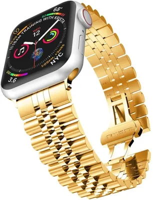 Produktbild von Strap-it Apple Watch 8 Jubilee Stahlband (Gold)