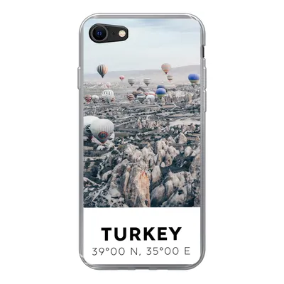Produktbild von MuchoWow® Handyhülle Schutzhülle Hülle für iPhone SE 2020 Türkei - Felsen - Luftballons Silikon Softcase Handy Hülle - Kartenbesitzer