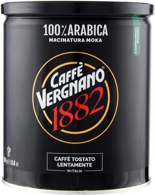 Image de Caffè Vergnano 1882 Arabica 100% Espresso Roast Medium Grind | moulu | boîte de 250g