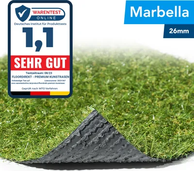 Produktbild von Kunstrasen Marbella Polhöhe: 26 mm Zuschnitt 200x500 cm
