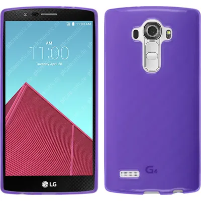 Produktbild von PhoneNatic Case kompatibel mit LG G4 - lila Silikon Hülle transparent + 2 Schutzfolien