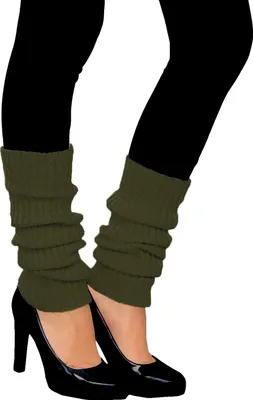 Produktbild von Oblique Unique Damen Stulpen Strümpfe 80er Jahre Party Fasching Karneval Aerobic Kostüm Accessoires - khaki