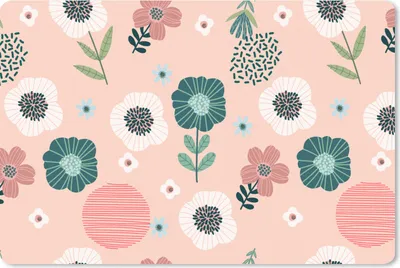 Produktbild von MuchoWow® Mauspad Mousepad Muster - Blumen - Pflanzen 27x18 cm - Mousepads - Maus Mat - Pad - Mausunterlage - Büroartikel - Desk Matten