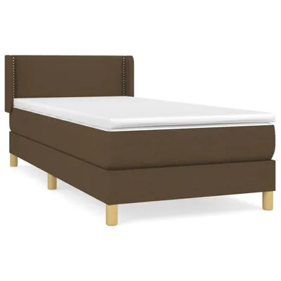 Obrázok produktu pre vidaXL Boxspring posteľ s matracom Tmavo hnedá 100x200 cm Látka
