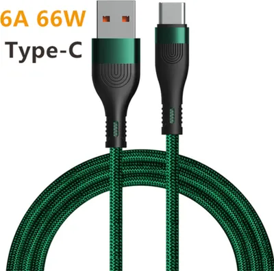Imagen del producto de Cable de nylon trenzado, con conector USB-C, para carga rápida de dispositivos móviles, compatible con iPhone 13, Huawei, Xiaomi, longitud de 1 metro