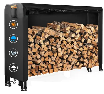 Obrázok produktu pre Solidchoice – Vonkajší krb, vodotesný, s krytom na skladovanie dreva