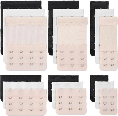 Obrázek produktu pro Prodloužení podprsenky, 18 kusů, 2 háčky, 3 háčky, 4 háčky, elastické prodloužení podprsenky, měkké, vhodné pro těhotenství a při přibývání na váze