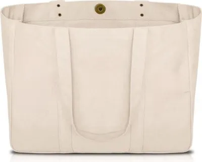 Image de Sac de transport en toile pour femmes - Shopper avec compartiment pour ordinateur portable - Spacieux et robuste