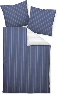 Produktbild von Janine Design Mako-Soft-Seersucker Bettwäsche-Garnitur TANGO 20020 Farbe denimblau Größe 135x200 + 80x80 cm