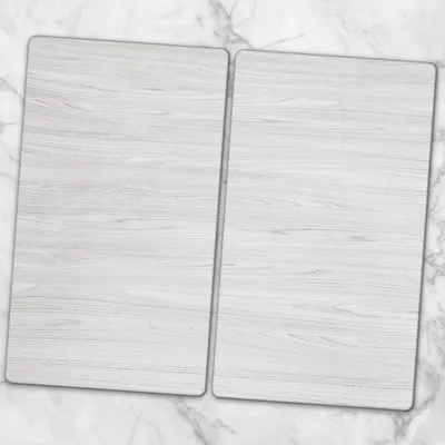 Produktbild von Glas-Herdabdeckplatten Glaskeramikkochfeld-Abdeckung Spritzschutz Glas 2x30x52 cm - Weiß Holzplatte