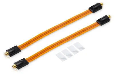Produktbild von 2x conecto Premium Fensterdurchführung für SAT Kabel koaxial inkl. Klebepads (F-Kupplung auf F-Kupplung, vergoldet) 30 cm