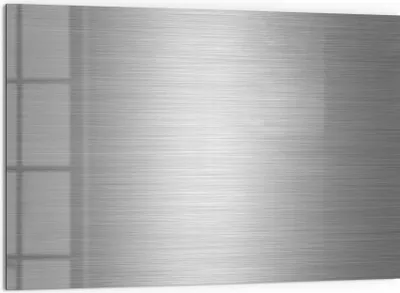 Produktbild von DEQORI Küchenrückwand Glas 60x40 cm 'Gebürstetes Aluminium' Spritzschutz Bad Rückwand