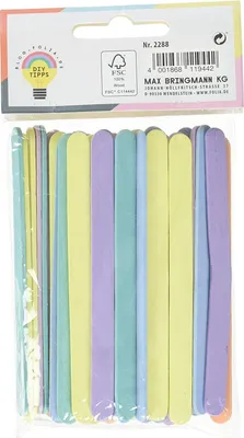 Obrázok produktu pre folia 2288 folia Holzstäbchen "Pastell", Länge: 114 mm, Pastellfarben
