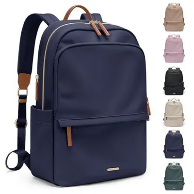 Produktbild von Laptop Rucksack Damen Casual Daypack für Arbeit Reisen College Schulrucksack Handtasche 15.6 Zoll Marineblau