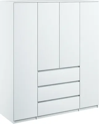 Produktbild von Kleiderschrank Mehrzweckschrank Stauraumkommode Hochschrank Weiss Mat
