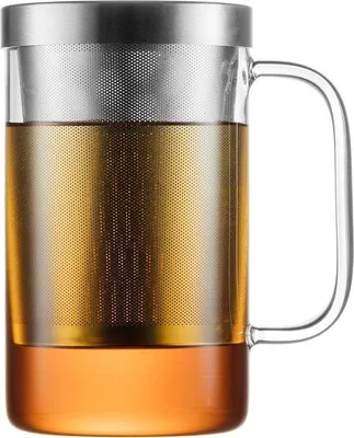 Produktbild von Glasfilter mit Sieb und Deckel, 450 ml Fassungsvermögen, Edelsieb