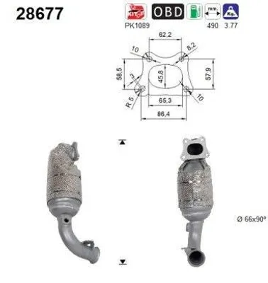 Obrázek produktu pro Katalyzátor Citroen 1,2 Euro 5 6