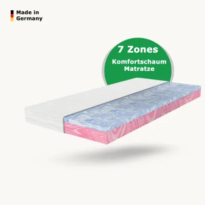 Produktbild von Gelmatratze 140x200 cm – Hybridschaum & Gel – Ergonomisch, atmungsaktiv, Härtegrad H3