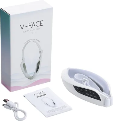 Produktbild von INF EMS Mikrostrom V-Face Gesichtsformer Weiß ABS 18.2 x 5.2cm LED