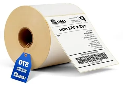 Produktbild von Versandetiketten 102 x 152 mm - 370 selbstklebende Thermoetiketten auf einer Rolle mit 25 mm Kern