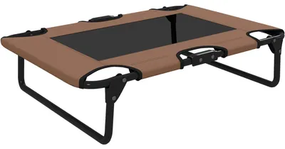Produktbild von Erhöhtes Hundebett klappbar Haustierbett, Outdoor Hundeliege mit Netzdesign Kaffee Oxford 75 x 51 x 18 cm