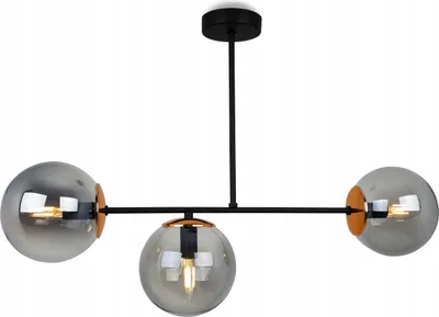 Produktbild von Elegante Hängelampe Loft Stil – Deckenlampe Kronleuchter mit Glas Kugeln im Glamour Design