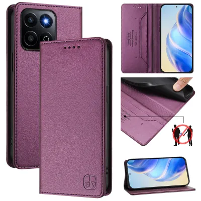 Produktbild von Lederhülle für Honor 400 Smart Hülle Flip Brieftasche Kartenfächern Ständer Schutzhülle Lila