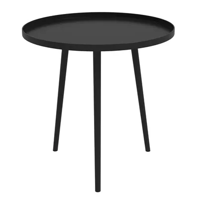 Produktbild von Outdoor Beistelltisch. Gartentisch. runder Terrassentisch. Stahl. §¶40 x 50Hcm. Schwarz