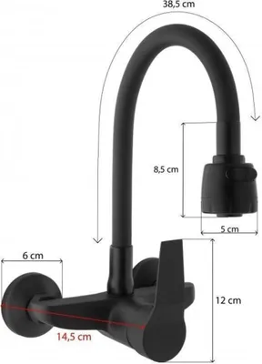 Produktbild von DuraHome Spültischbatterie, EMAS 50493, wandmontiert, schwarz