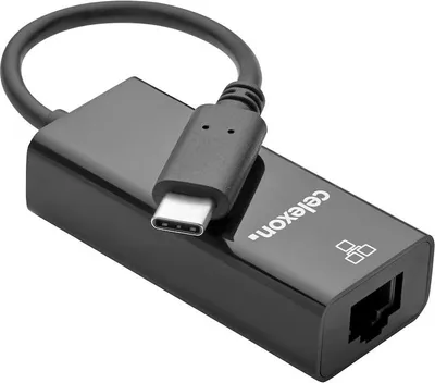 Produktbild von celexon USB-C auf Ethernet M/F Adapter, schwarz