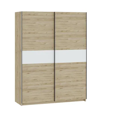 Obrázek produktu pro Šatní skříň 151 cm RANDLER - ořech hickory / bílá