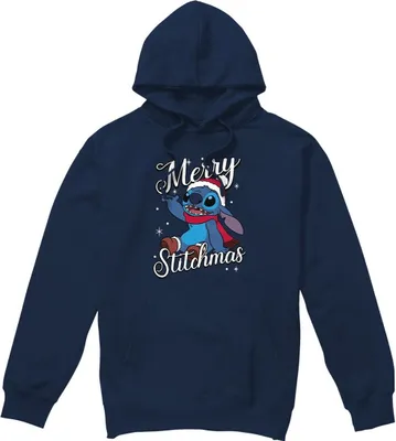 Produktbild von Lilo & Stitch - "Merry Stitchmas" Kapuzenpullover für Herren TV4681 (M) (Marineblau)