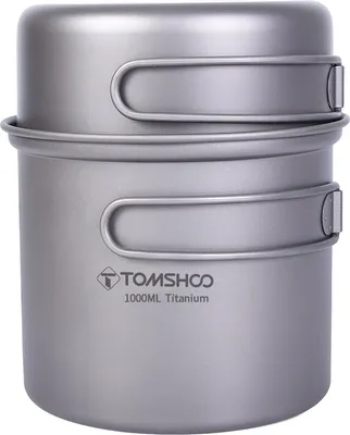 Obrázek produktu pro sada titanového nádobí, sada outdoorového nádobí, lehký kempingový hrnec a talíř, přenosné nádobí na vaření, ideální pro kempování a vaření v přírodě¡°