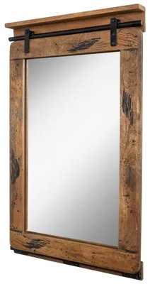 Immagine prodotto di MASSIVMOEBEL24 | specchio in legno di Mango 60x8x100 mango naturale laccato RAILWAY #163