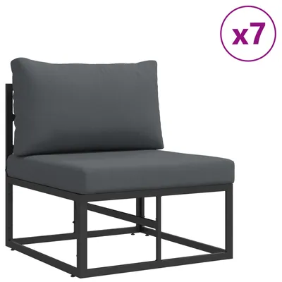 Obrázok produktu pre vidaXL Záhradná sedacia súprava s vankúšmi 10 ks Čierny hliník