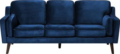 Produktbild von BELIANI Sofa Dunkelblau Samtstoff 3-Sitzer Retro Minimalistisch Wohnzimmer